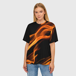 Футболка оверсайз женская Языки пламени текстура, цвет: 3D-принт — фото 2