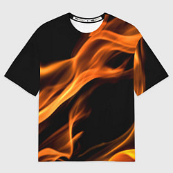 Футболка оверсайз женская Языки пламени текстура, цвет: 3D-принт