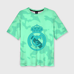 Футболка оверсайз женская Реал Мадрид камуфляж, цвет: 3D-принт