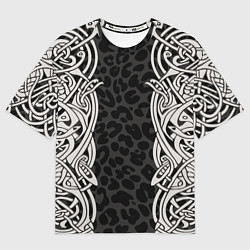 Футболка оверсайз женская Скандинавский кельтский узор, цвет: 3D-принт