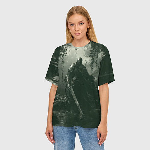Женская футболка оверсайз Рыцарь из Dark Souls / 3D-принт – фото 3