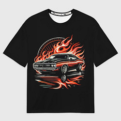 Футболка оверсайз женская Огненный автомобиль, цвет: 3D-принт