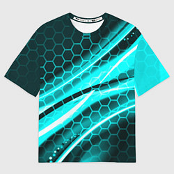 Футболка оверсайз женская Неоновая броня абстракция, цвет: 3D-принт