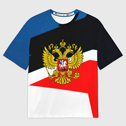 Футболка оверсайз женская Спортивная геометрия герб, цвет: 3D-принт