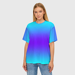 Футболка оверсайз женская Неоновый градиент текстура, цвет: 3D-принт — фото 2