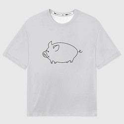 Женская футболка оверсайз Бодрый пиг