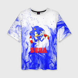 Футболка оверсайз женская Sonic flame blue, цвет: 3D-принт