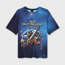 Футболка оверсайз женская Captain Titus Warhammer 40000 space marine 2, цвет: 3D-принт