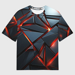 Футболка оверсайз женская Геометрические плиты со светом, цвет: 3D-принт
