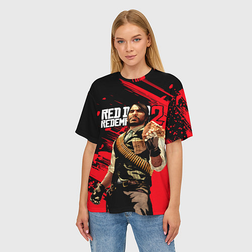 Женская футболка оверсайз Red Dead Redemption 2 - Wanted / 3D-принт – фото 3