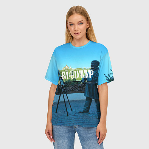 Женская футболка оверсайз Город Владимир / 3D-принт – фото 3