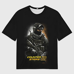 Футболка оверсайз женская Counter strike спецназовец, цвет: 3D-принт