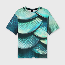 Женская футболка оверсайз Чешуя крупной рыбы