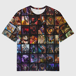 Футболка оверсайз женская Dota 2 - все персонажи, цвет: 3D-принт