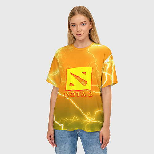 Женская футболка оверсайз DOTA storm / 3D-принт – фото 3