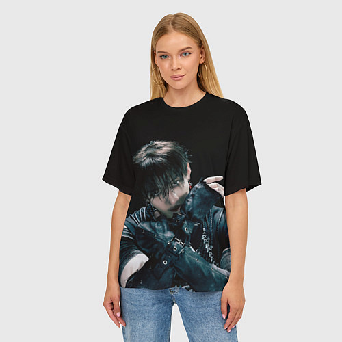 Женская футболка оверсайз Stray Kids Bang Chan Giant concept / 3D-принт – фото 3