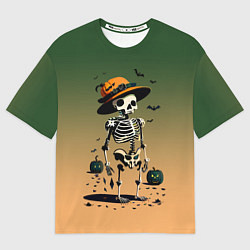 Футболка оверсайз женская Funny skeleton - ai art fantasy, цвет: 3D-принт