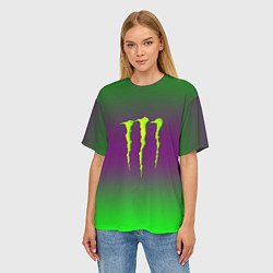 Футболка оверсайз женская Monster energy gradient, цвет: 3D-принт — фото 2