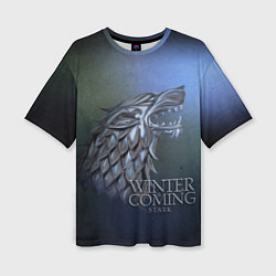 Футболка оверсайз женская Игра престолов зима близко, цвет: 3D-принт