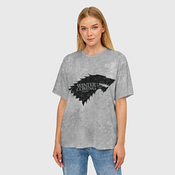 Футболка оверсайз женская Старк зима близко игра престолов, цвет: 3D-принт — фото 2
