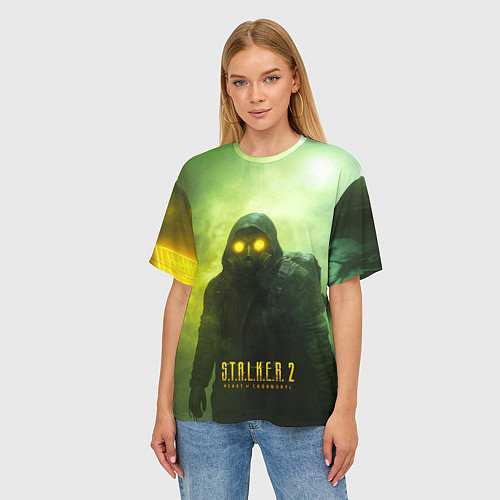 Женская футболка оверсайз Stalker 2 ядовитый дым / 3D-принт – фото 3