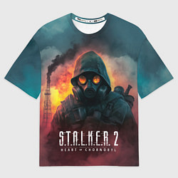 Футболка оверсайз женская Stalker 2 горящий завод, цвет: 3D-принт
