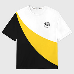 Женская футболка оверсайз Мы русские с нами Бог малый черный кцк Николай II