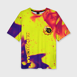 Женская футболка оверсайз Serious Sam flame yellow