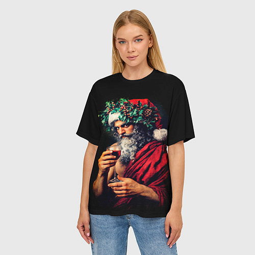 Женская футболка оверсайз Дионис на Рождество / 3D-принт – фото 3