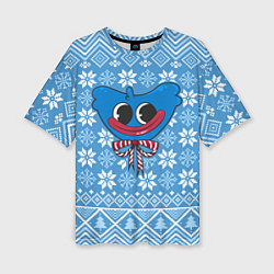 Футболка оверсайз женская Huggy Wuggy миленький новогодний свитер ugly, цвет: 3D-принт
