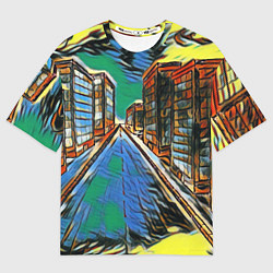 Футболка оверсайз женская Улица проспект городской, цвет: 3D-принт