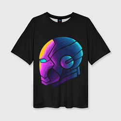 Футболка оверсайз женская Неоновый железный человек, цвет: 3D-принт