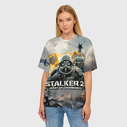 Футболка оверсайз женская S t a l k e r Heart of Chornobyl, цвет: 3D-принт — фото 2