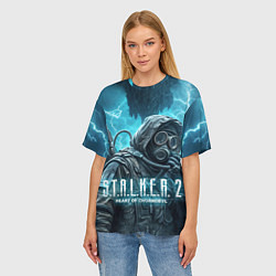 Футболка оверсайз женская S t a l k e r 2 heart of Chornobyl, цвет: 3D-принт — фото 2