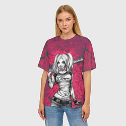 Футболка оверсайз женская Харли Квинн с битой, цвет: 3D-принт — фото 2