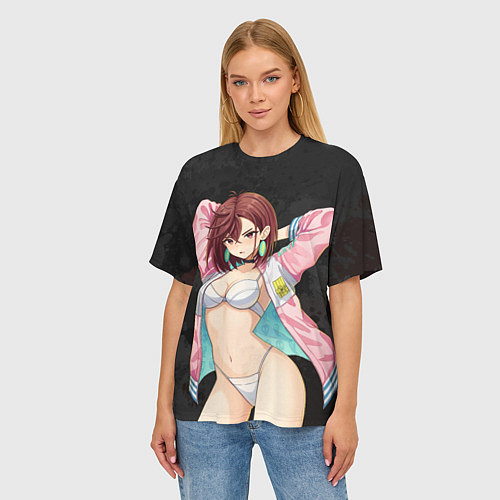 Женская футболка оверсайз Momo Ayase / 3D-принт – фото 3