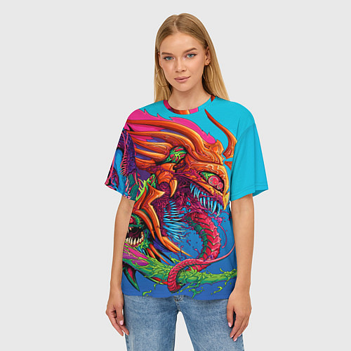 Женская футболка оверсайз Скоростной зверь монстр / 3D-принт – фото 3