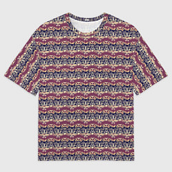 Футболка оверсайз женская Тёмный сине-розовый узор, цвет: 3D-принт