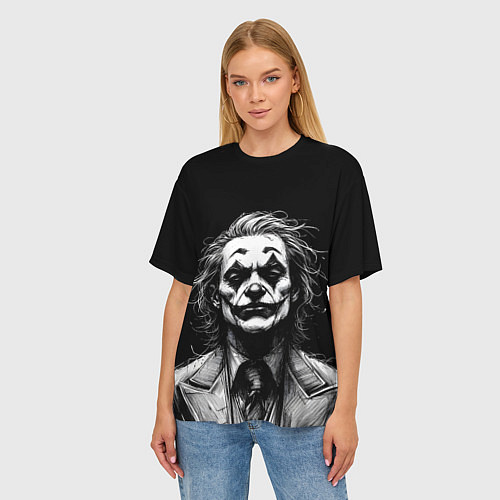 Женская футболка оверсайз Joker - clown / 3D-принт – фото 3