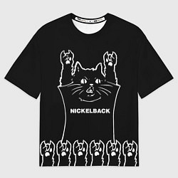 Футболка оверсайз женская Nickelback: cat rock, цвет: 3D-принт