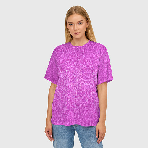Женская футболка оверсайз Текстура розовой кожи / 3D-принт – фото 3