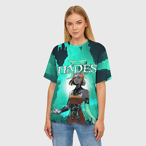 Женская футболка оверсайз Мелиноя в подземелье - Hades 2 / 3D-принт – фото 3