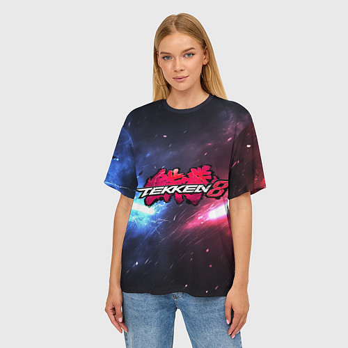 Женская футболка оверсайз Сопротивление в Tekken 8 / 3D-принт – фото 3