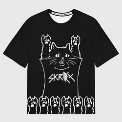 Футболка оверсайз женская Skrillex: cat rock, цвет: 3D-принт