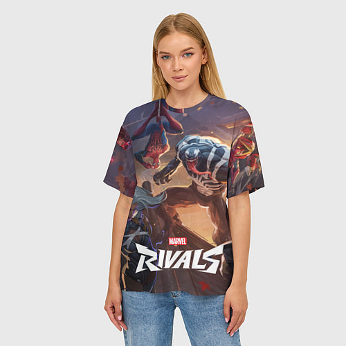 Женская футболка оверсайз Персонажи Marvel rivals / 3D-принт – фото 3