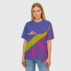 Футболка оверсайз женская Counter strike camo line, цвет: 3D-принт — фото 2
