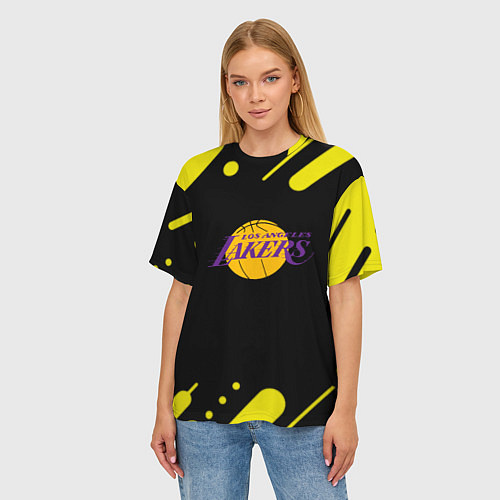 Женская футболка оверсайз Lakers club / 3D-принт – фото 3