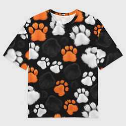 Футболка оверсайз женская Мохнатые лапки, цвет: 3D-принт