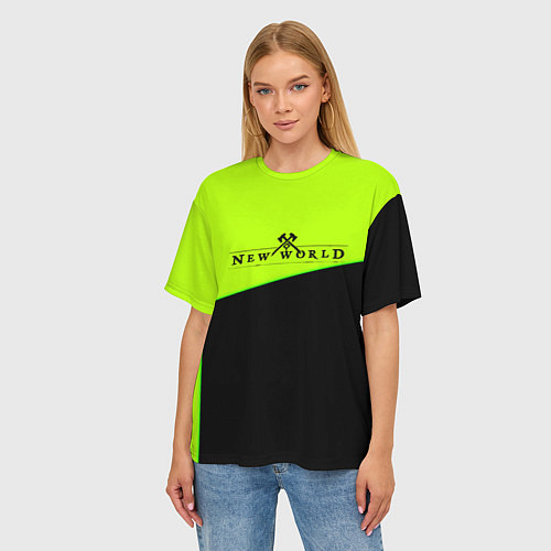 Женская футболка оверсайз New world geomerty / 3D-принт – фото 3