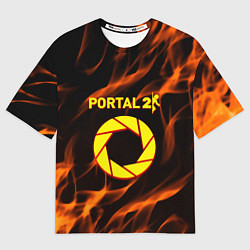 Футболка оверсайз женская Portal flame steel, цвет: 3D-принт